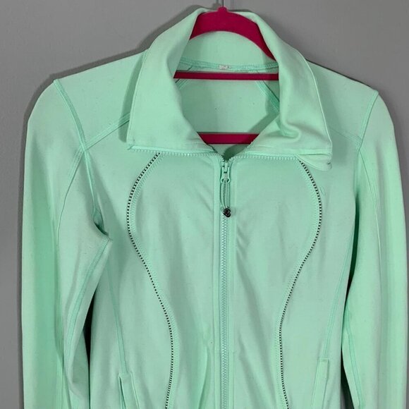 Lululemon‎ Asana Jacket Fresh Teal / Mini Hyper Stripe Fresh Teal - Picture 4 of 12